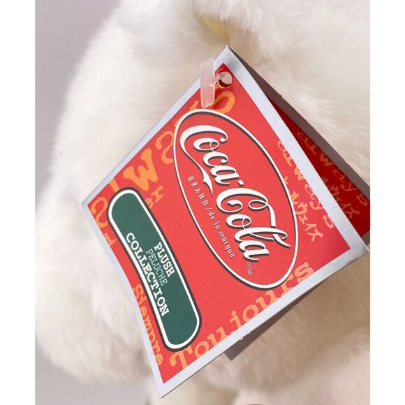 Coca Cola Brand 10" Santa Polar Bear Bean Bag Plush Stuffed Animal Bottle w/Tags - Picture 6 of 13